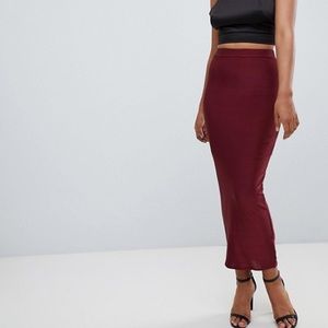 Midi Midaxi pencil skirt Burgundy, Plum, red.